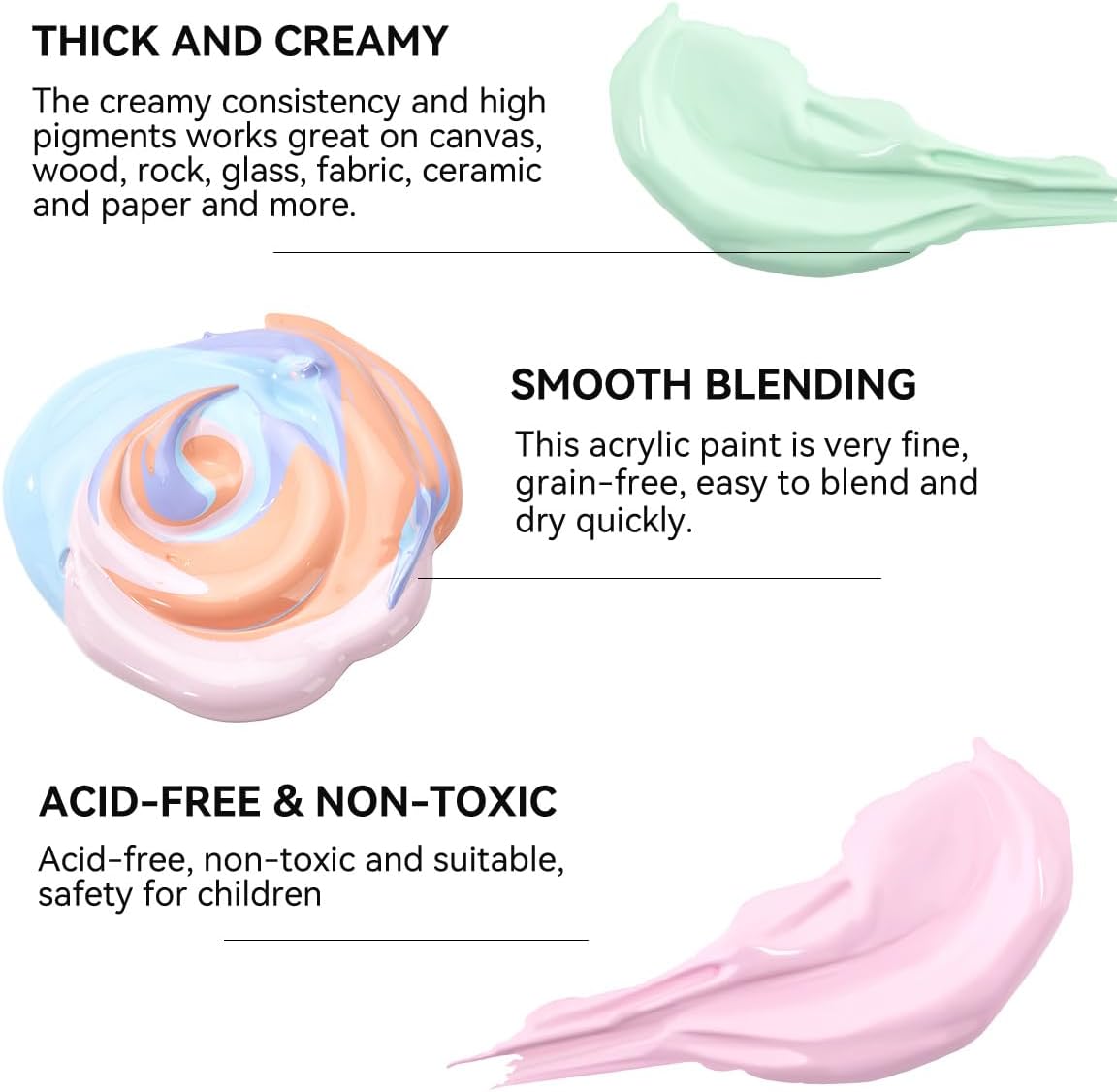 8 Tubes Acrylic Pastel Colors Set 22 ml - Art rangers