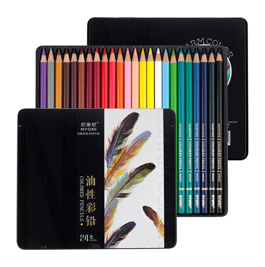 24 pcs Oil colored Pencils set - NYONI