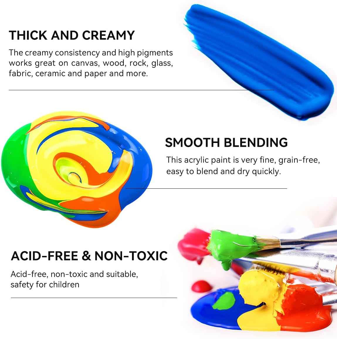 6 Tubes Acrylic Neon Colors Set 75 ml - Art rangers