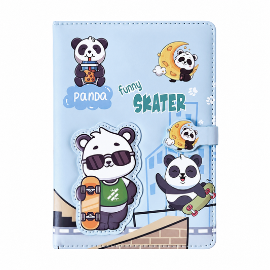 A5 panda Notebook Hard Cover - Baby Blue