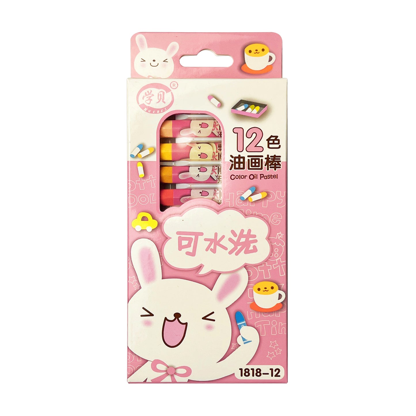 12 Pcs Oil Pastel for Kids - Pink
