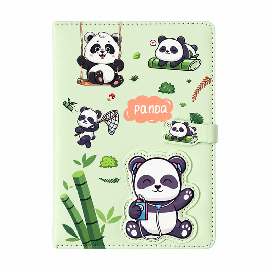 A5 panda Notebook Hard Cover - Mint Green