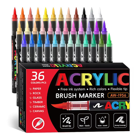 36pcs Liquid Acrylic brush pen