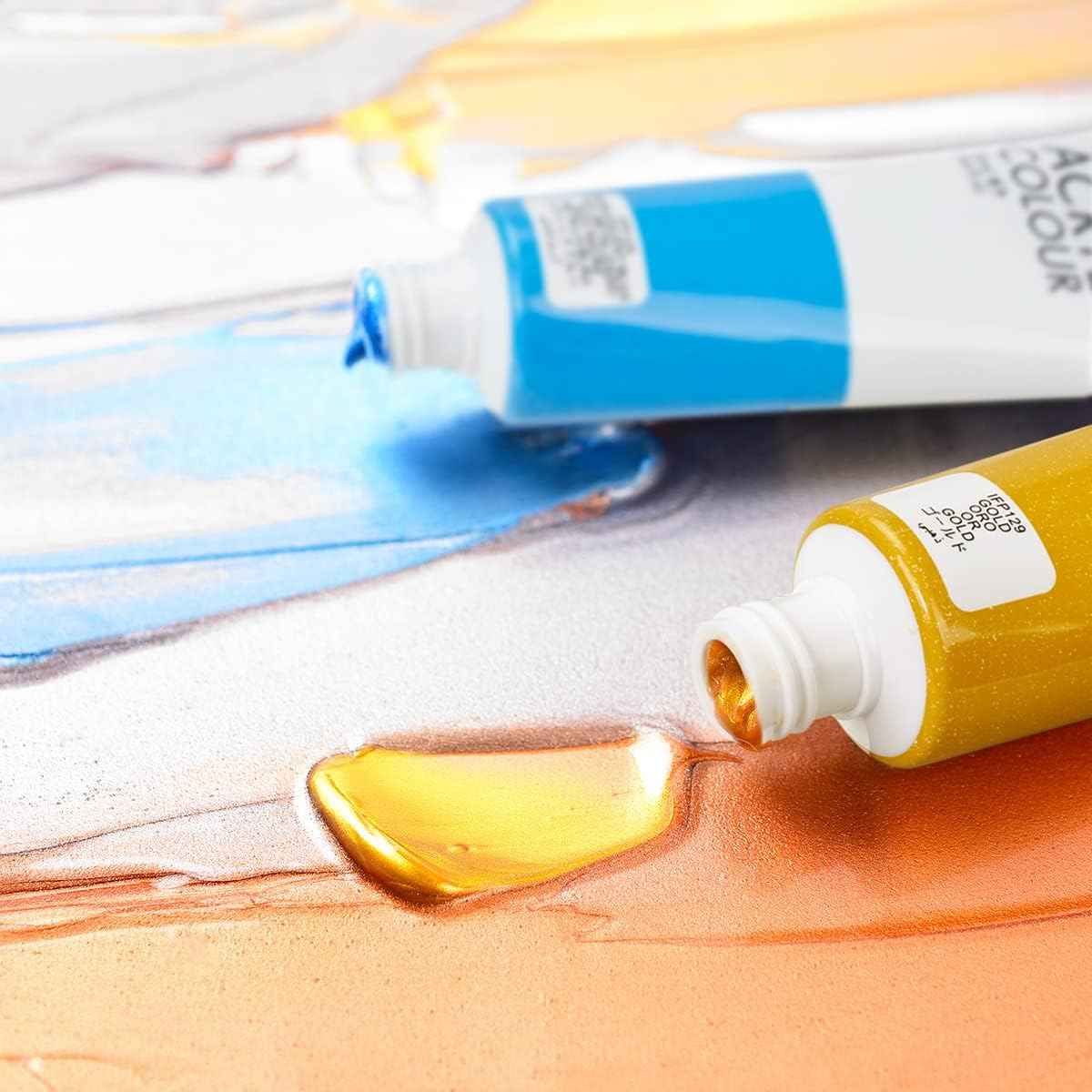 6 Tubes Acrylic Metallic Colors Set 75 ml - Art rangers