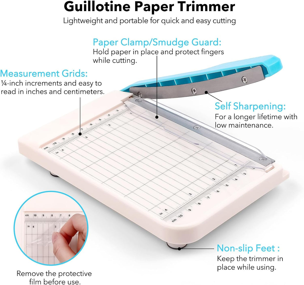 A6 Manual Paper Cutter Safe Sliding Knife Desktop Trimmer