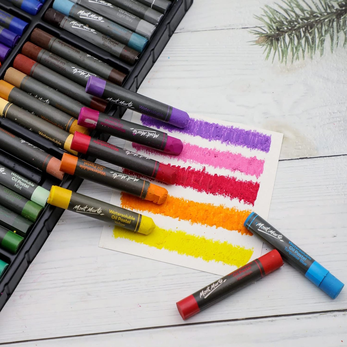 48pc Set Watersoluble Oil Pastels in Tin Box - Mont Marte