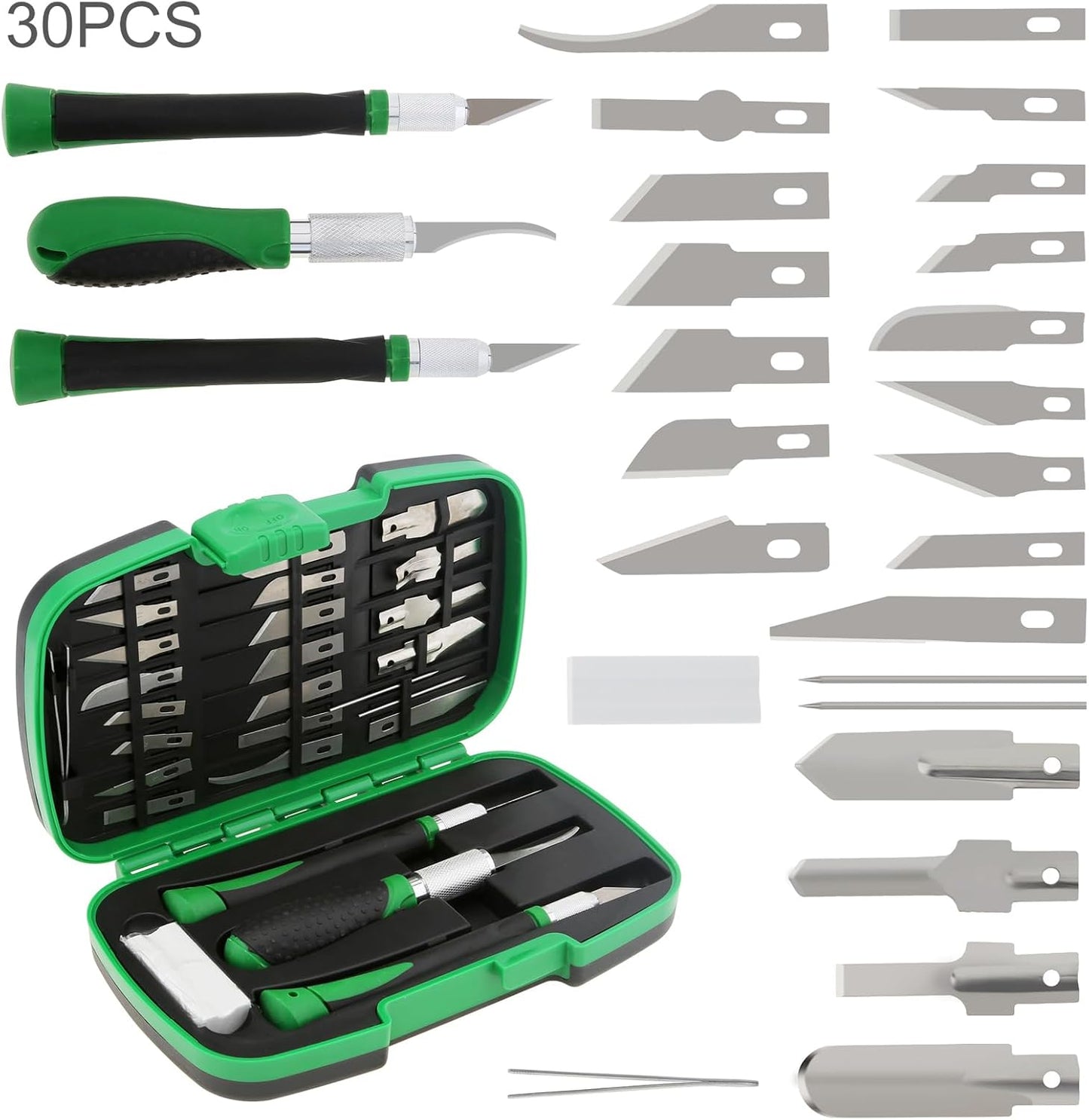 30 Pcs Precision Craft Knife Set - Green