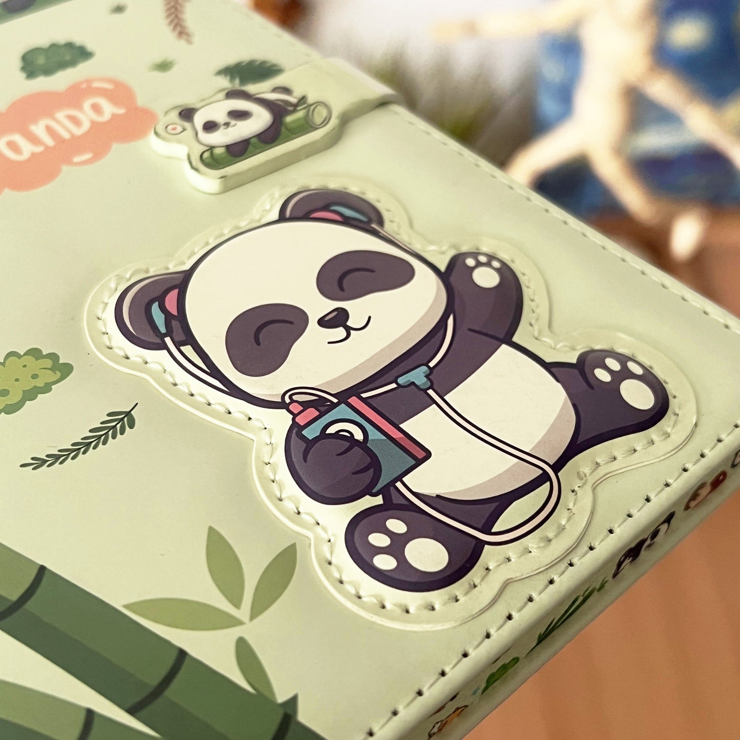 A5 panda Notebook Hard Cover - Mint Green