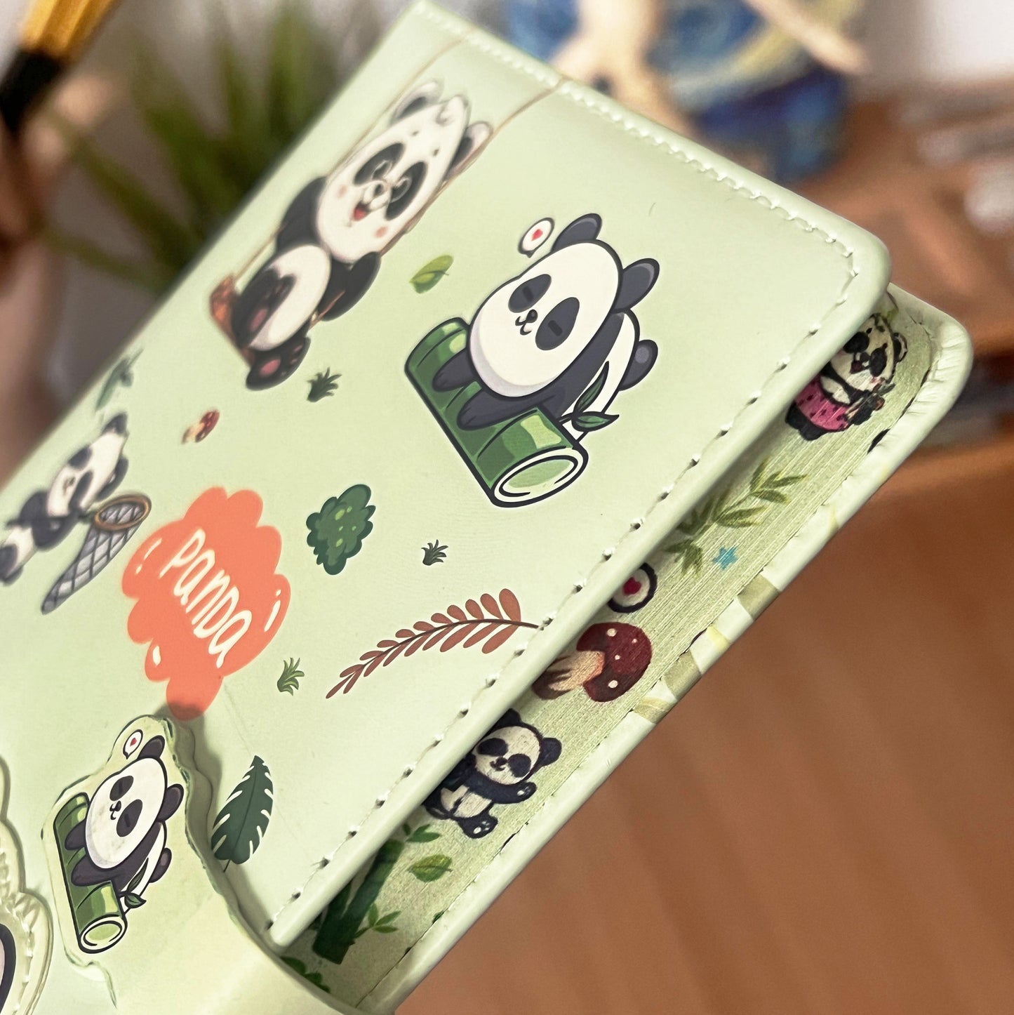A5 panda Notebook Hard Cover - Mint Green