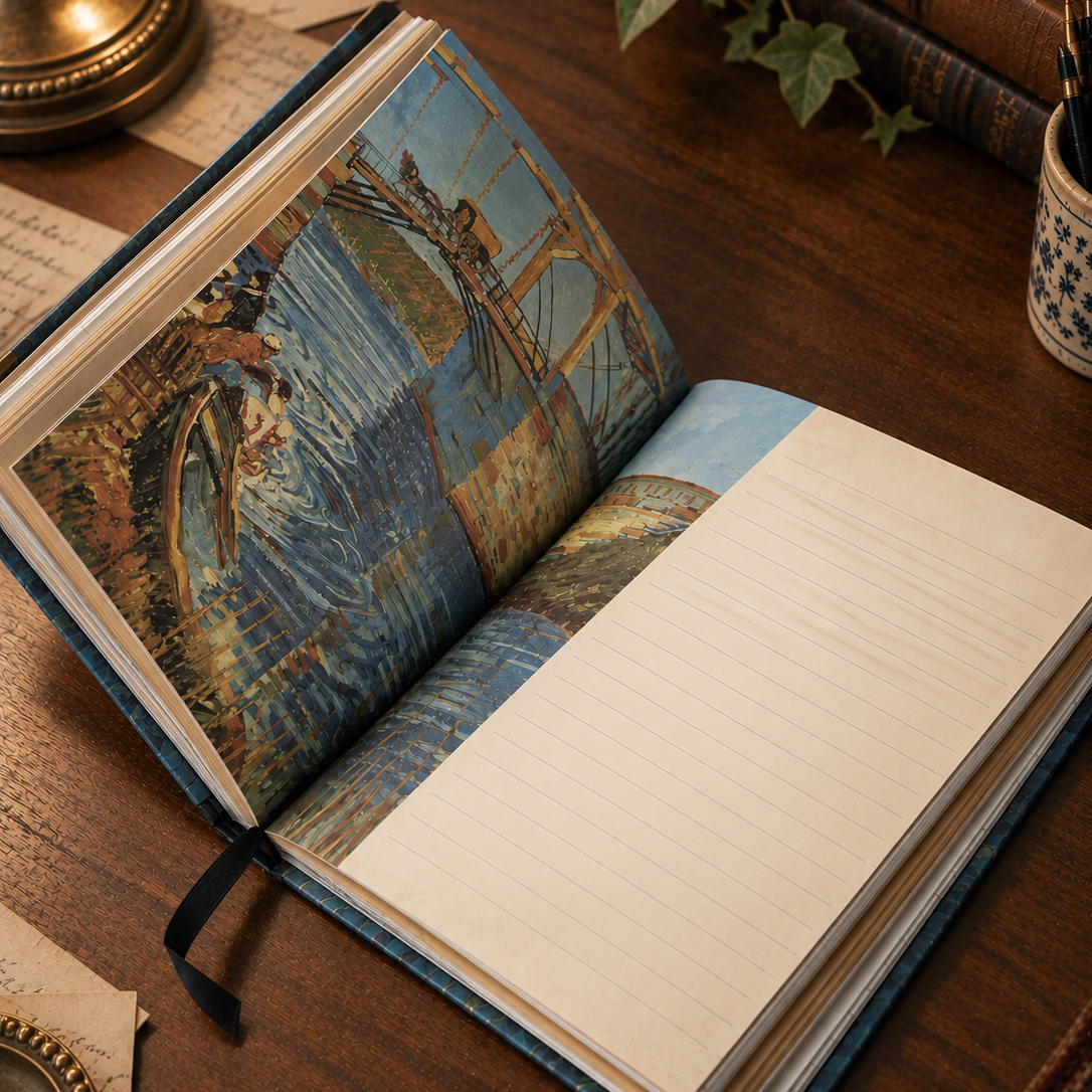 B5 Journaling Notebook Hard Cover - Starry Night over Rhome