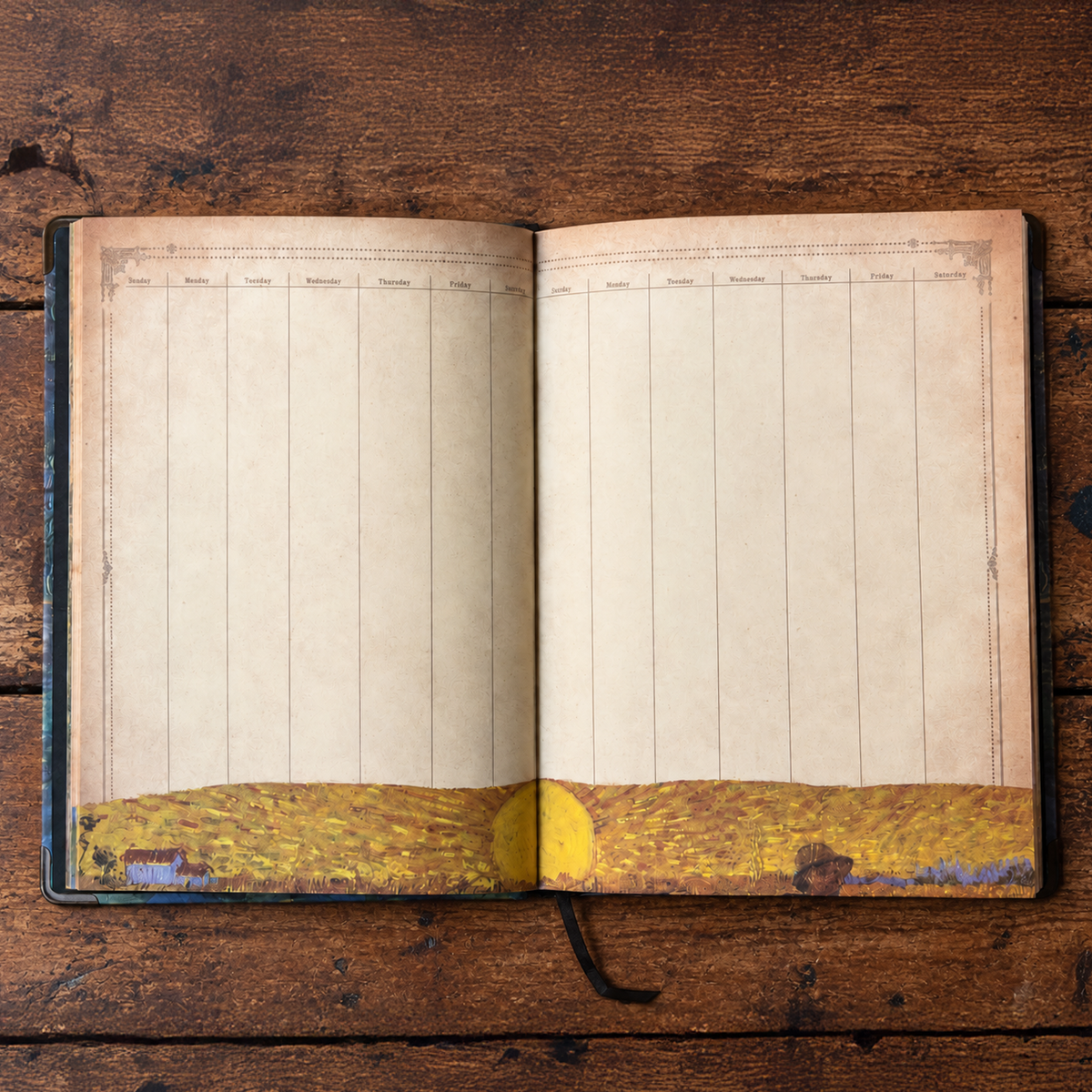 B5 Journaling Notebook Hard Cover - Cafe Terrace at Night