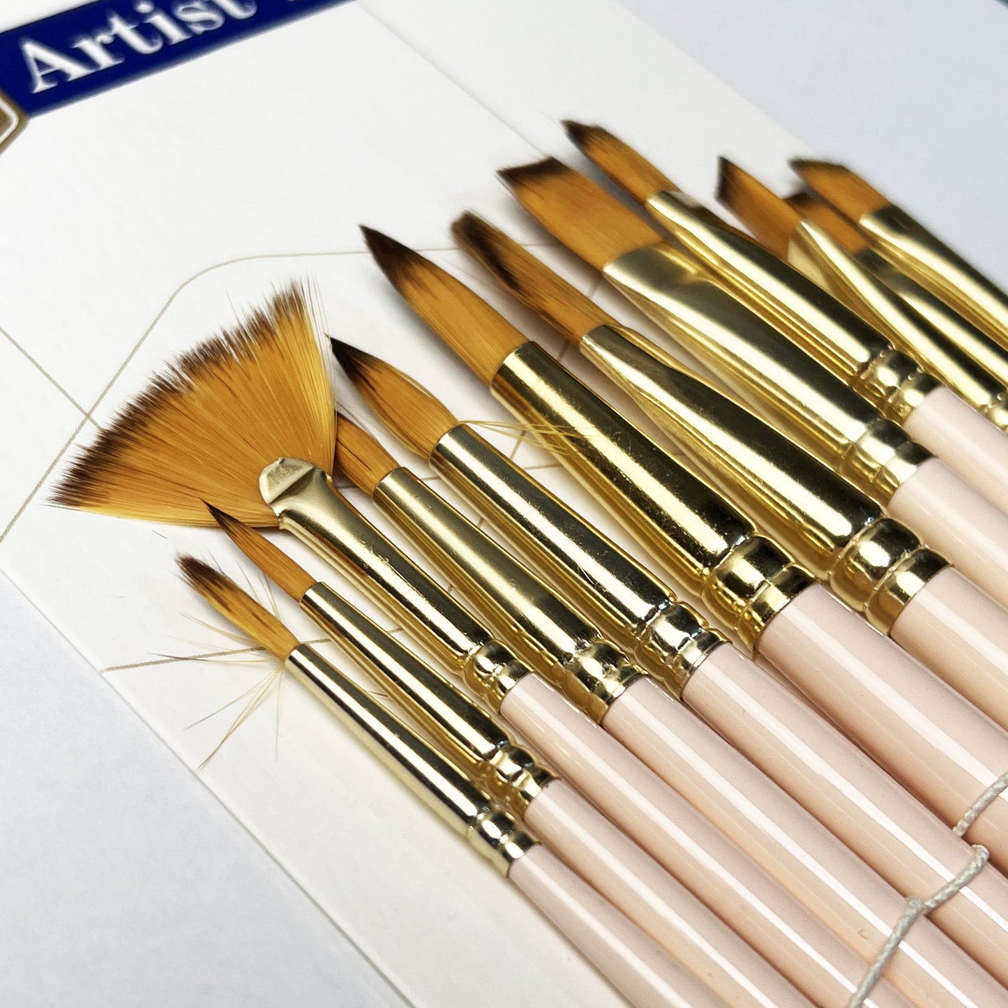 12 Brushes Set Different Shapes - Pink