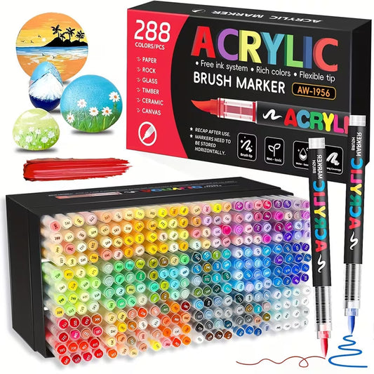 288pcs Liquid Acrylic brush pen