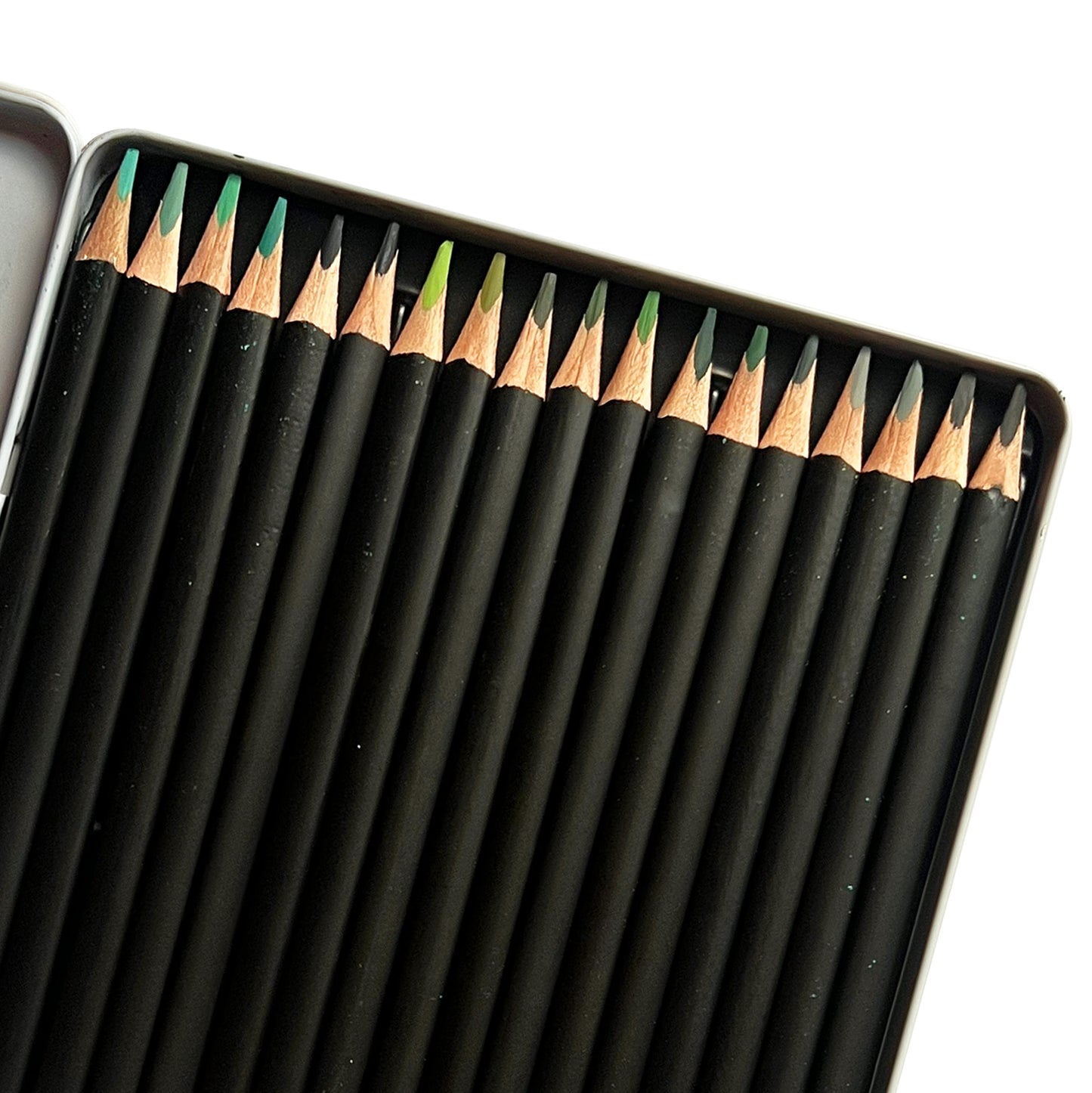 18 Pcs green tones Coloured Pencils