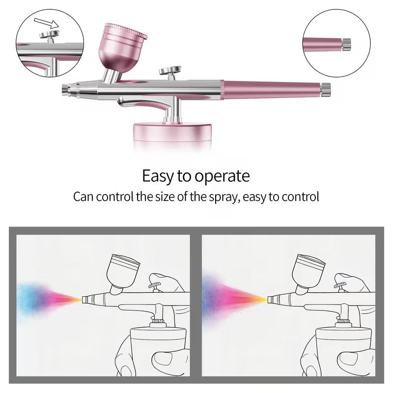 Portable Airbrush Set with Compressor - Pink
