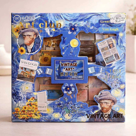 100pcs Cartelas PET Vintage Stickers - Van Gogh