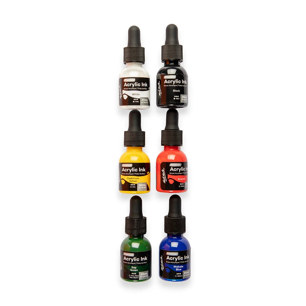 6pc Acrylic Ink Premium - 20ml