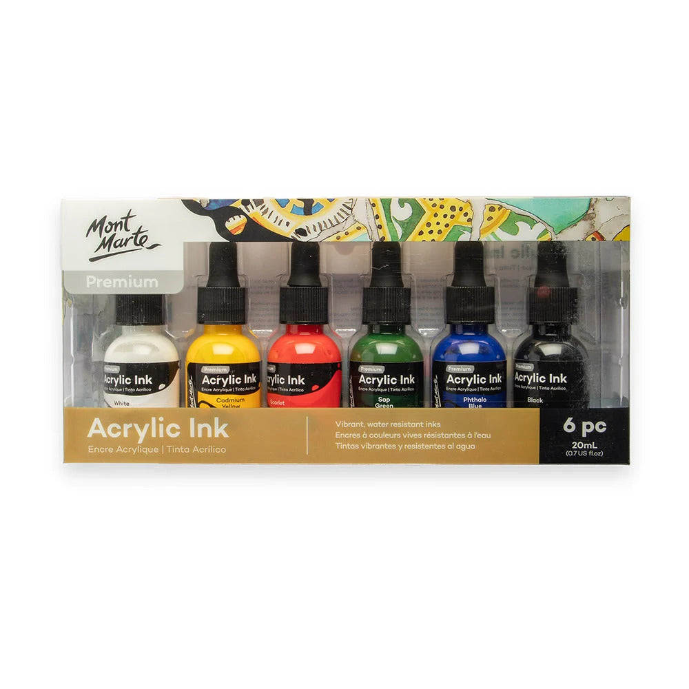 6pc Acrylic Ink Premium - 20ml