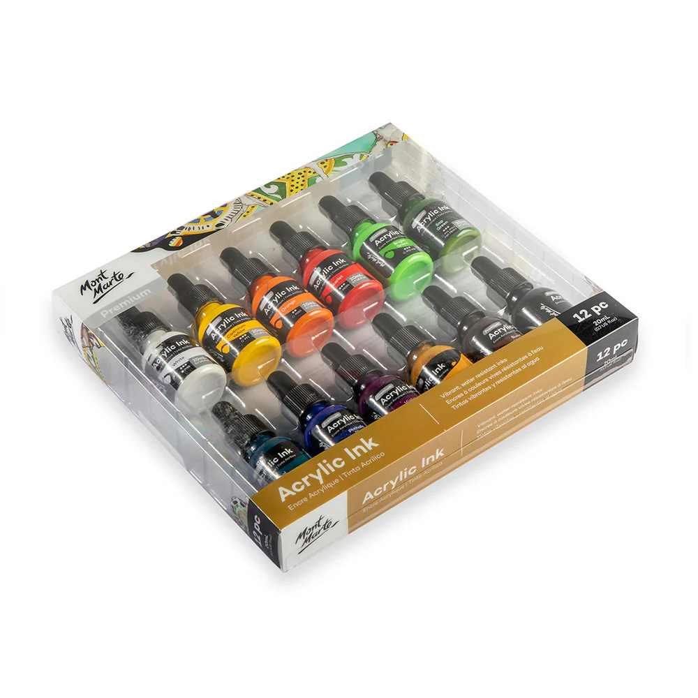 12pc Acrylic Ink Premium - 20m