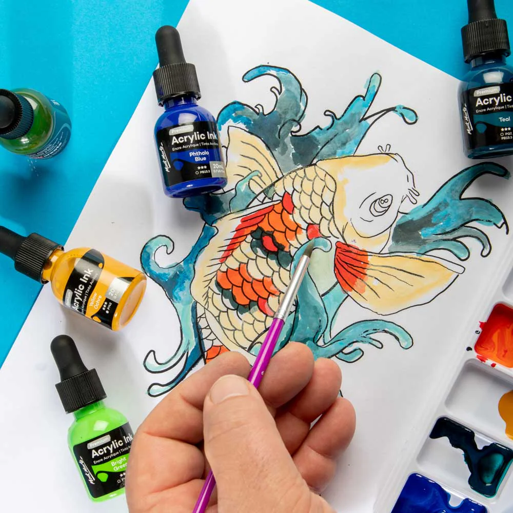 12pc Acrylic Ink Premium - 20m