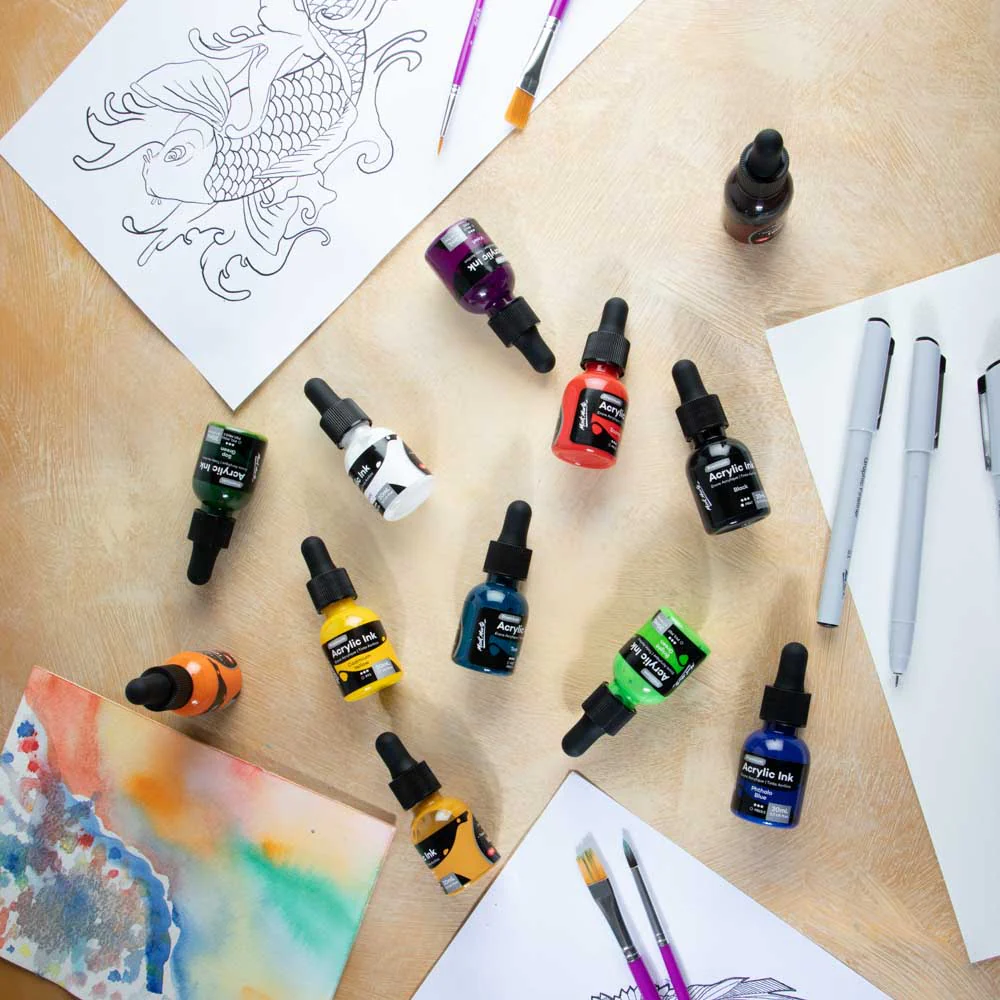 12pc Acrylic Ink Premium - 20m