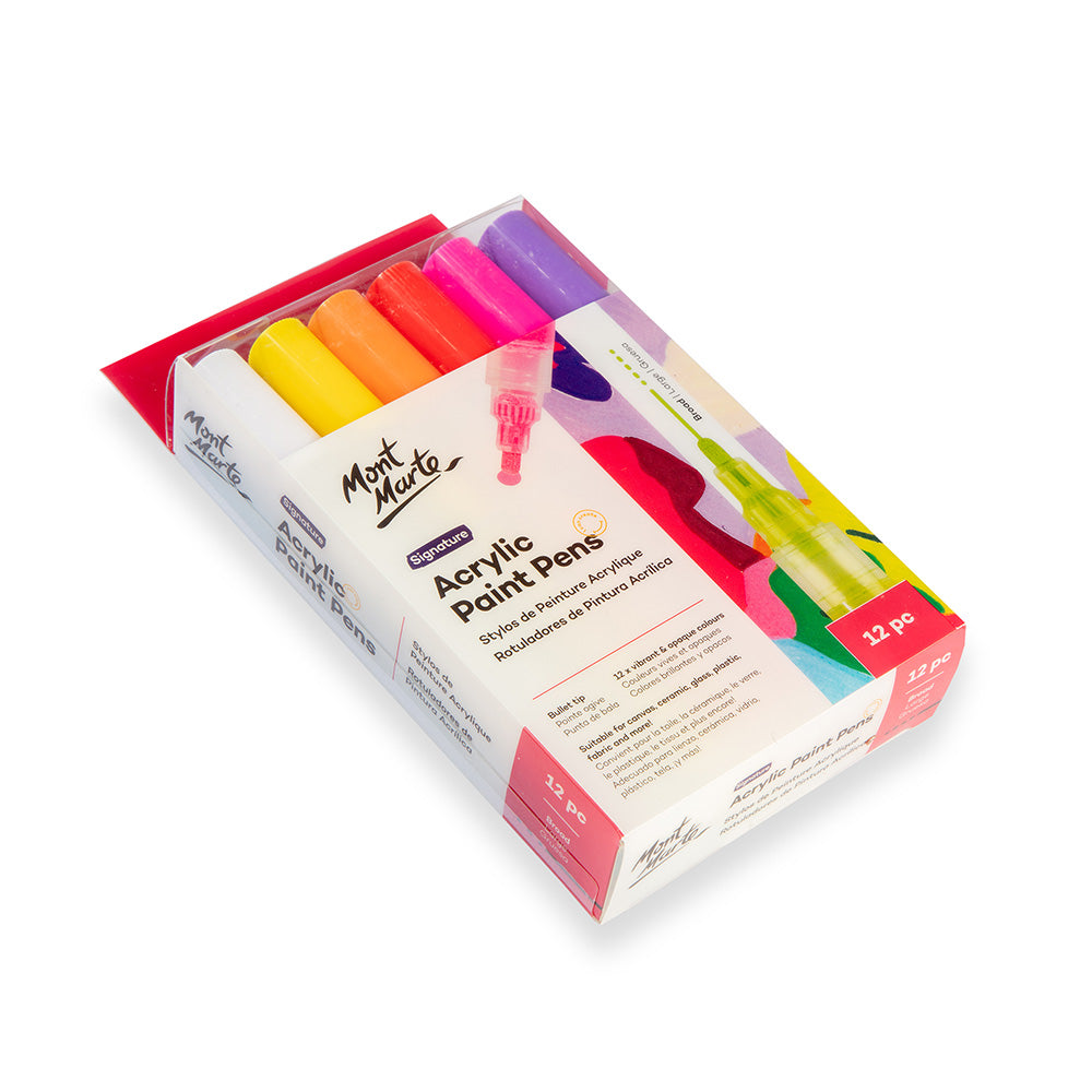 12pc Acrylic Paint Pens Broad - Mont Marte