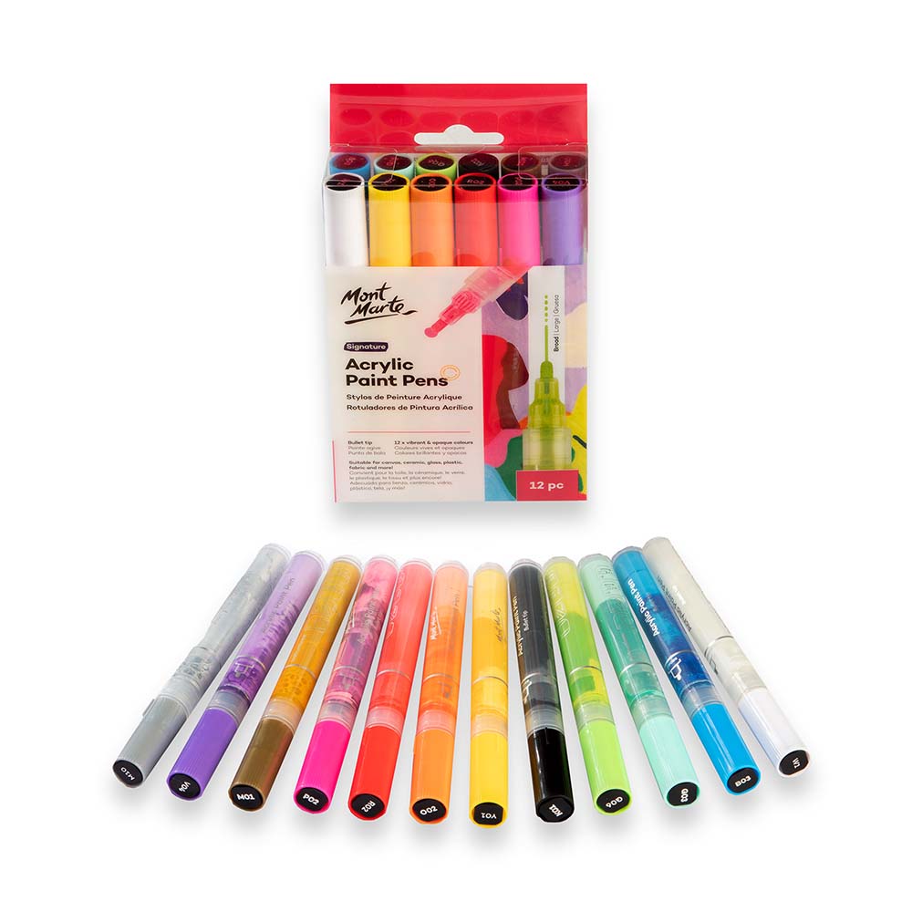 12pc Acrylic Paint Pens Broad - Mont Marte
