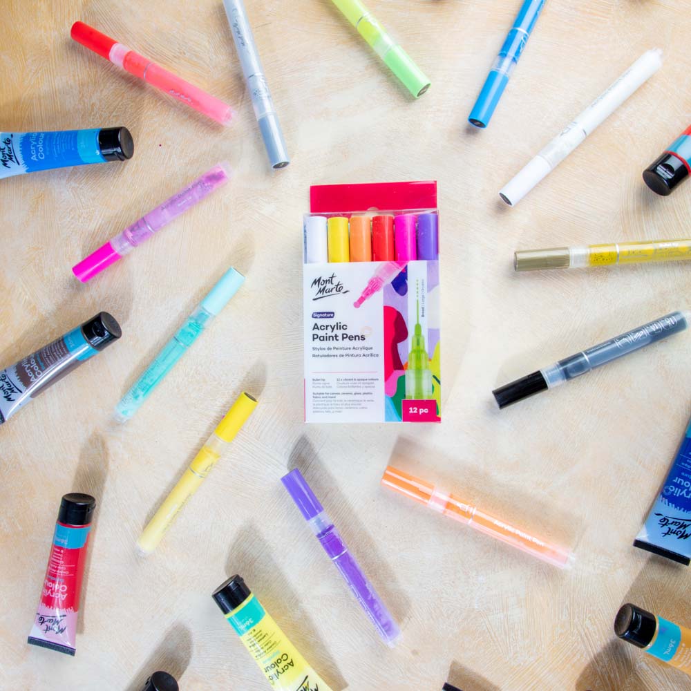 12pc Acrylic Paint Pens Broad - Mont Marte