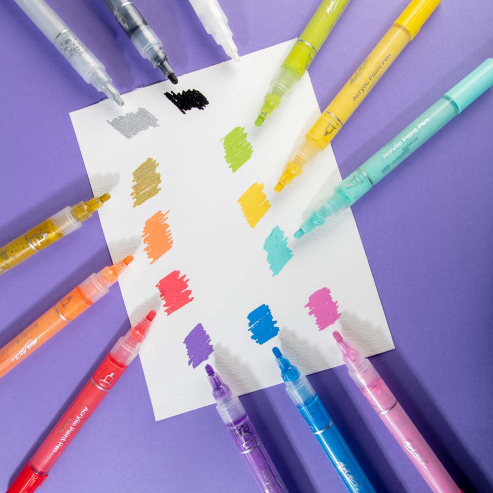12pc Acrylic Paint Pens Broad - Mont Marte
