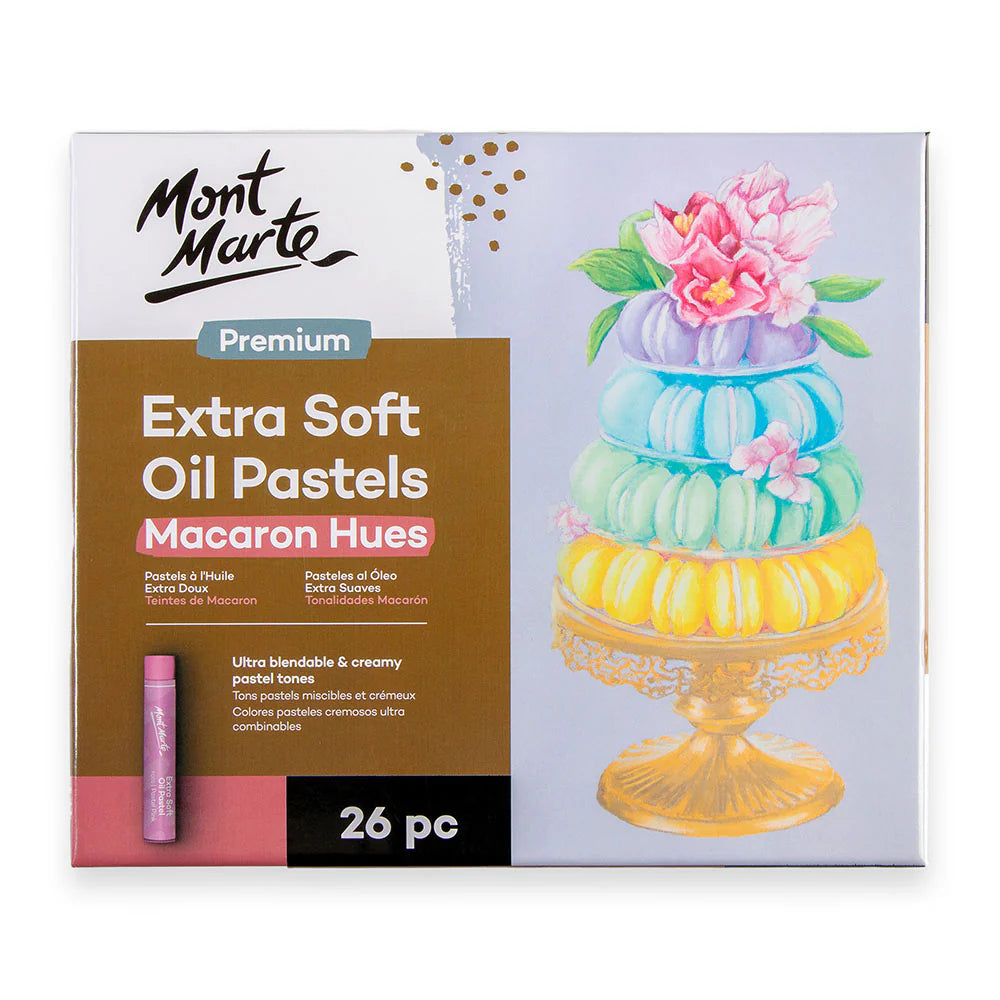 26pc Extra Soft Oil Pastels Macaroon Hues Premium - Mont Marte