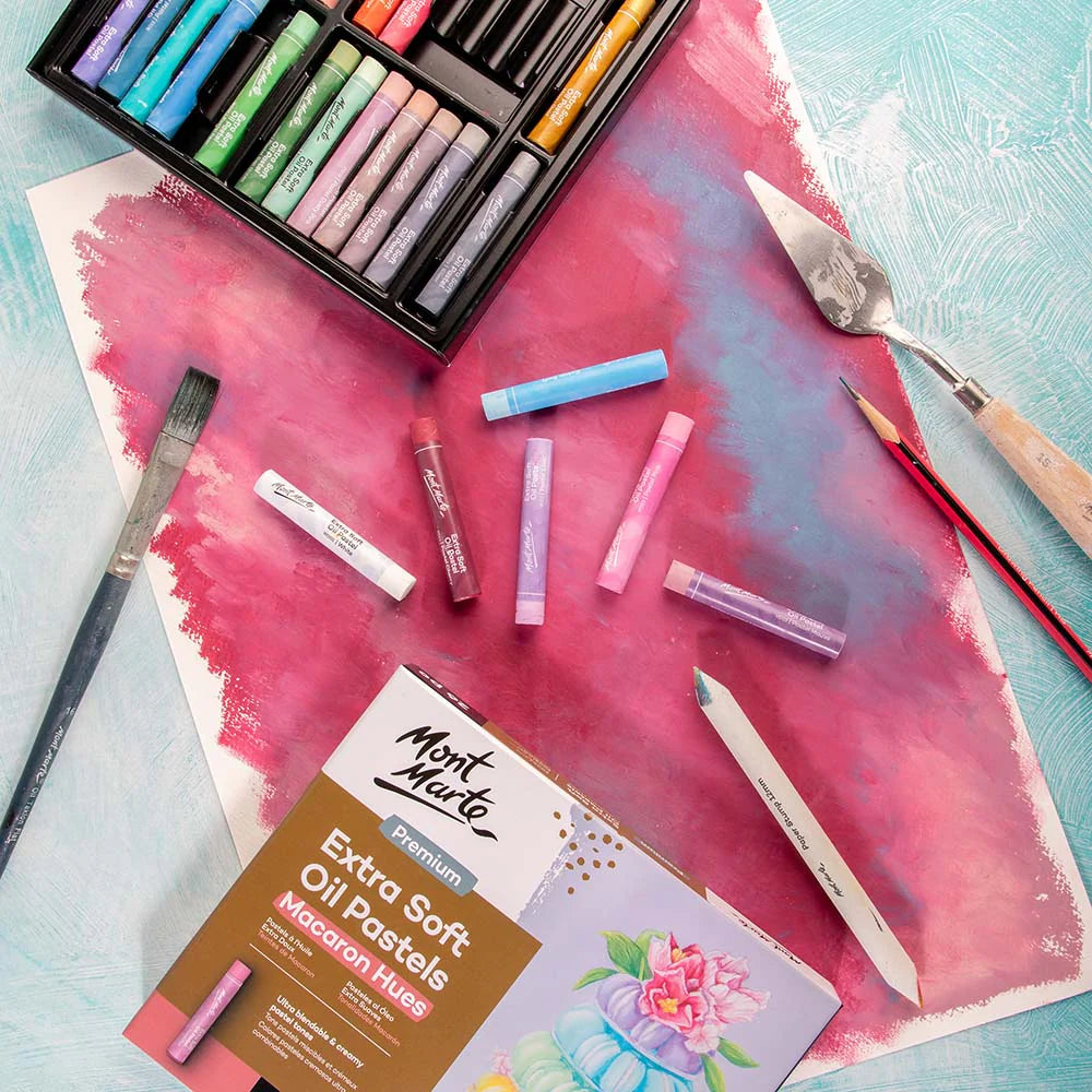 26pc Extra Soft Oil Pastels Macaroon Hues Premium - Mont Marte