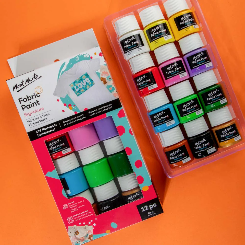 12pc Fabric Paint 20ml  - Mont Marte