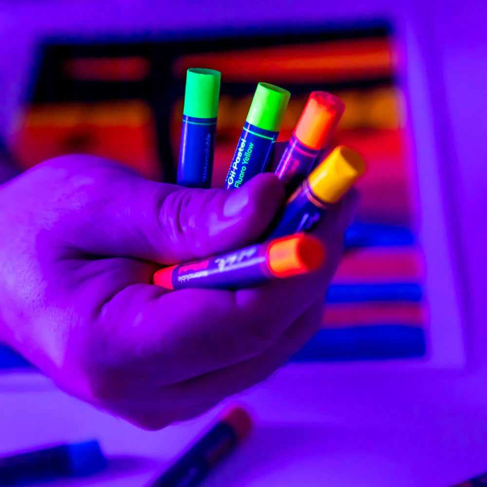 12pc Fluoro Oil Pastels - Mont Marte