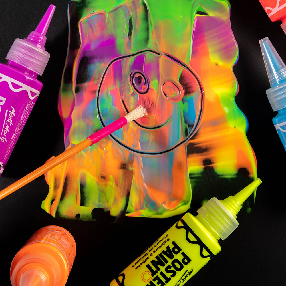 6pc Neon Poster Paints 60ml - Mont Marte