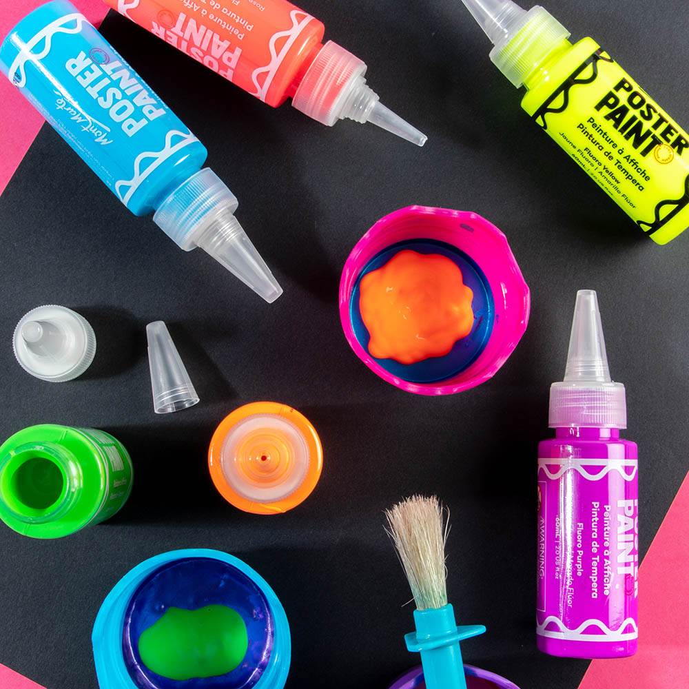 6pc Neon Poster Paints 60ml - Mont Marte