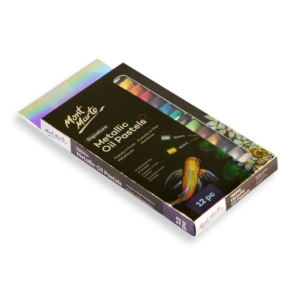 12pc Metallic Oil Pastels - Mont Marte