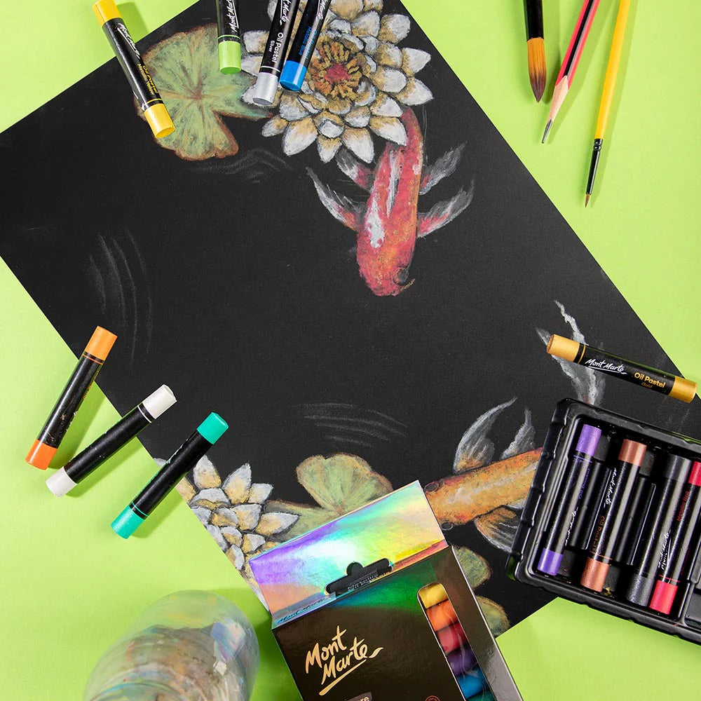 12pc Metallic Oil Pastels - Mont Marte