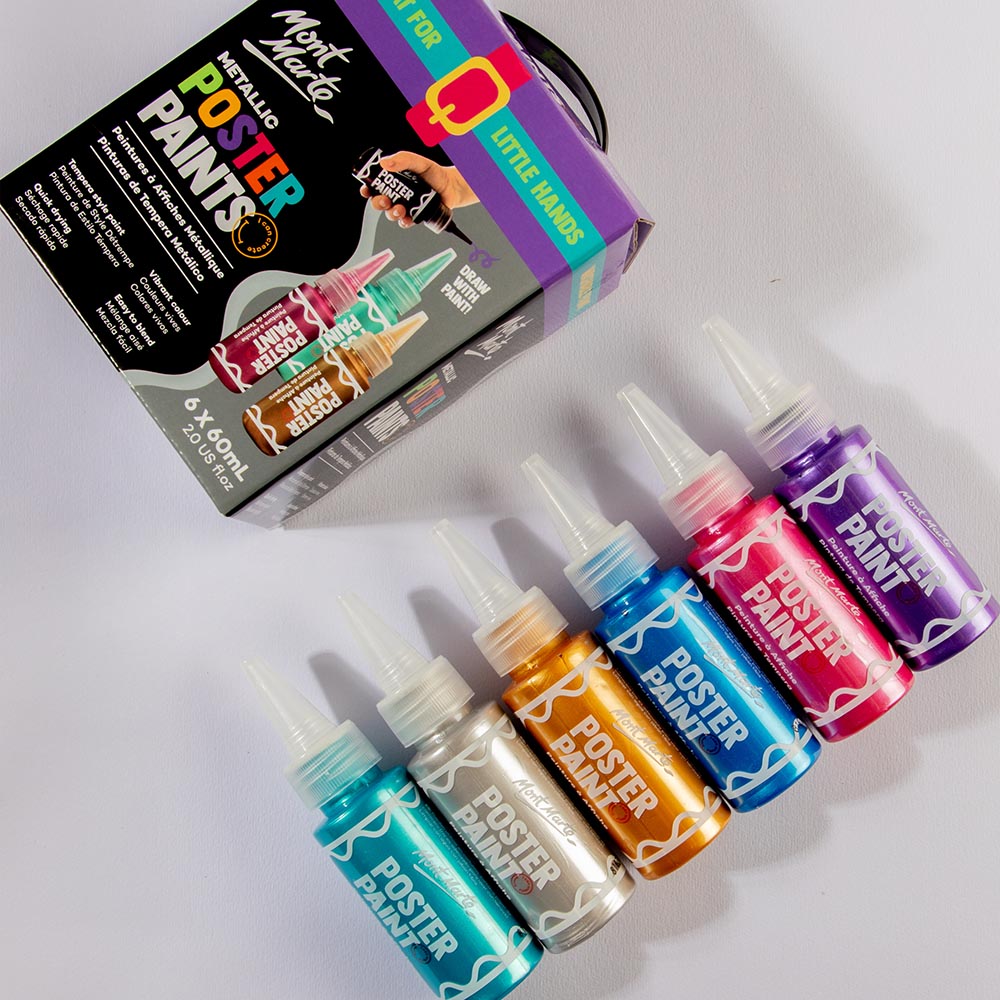 6pc Metallic Poster Paints 60ml - Mont Marte