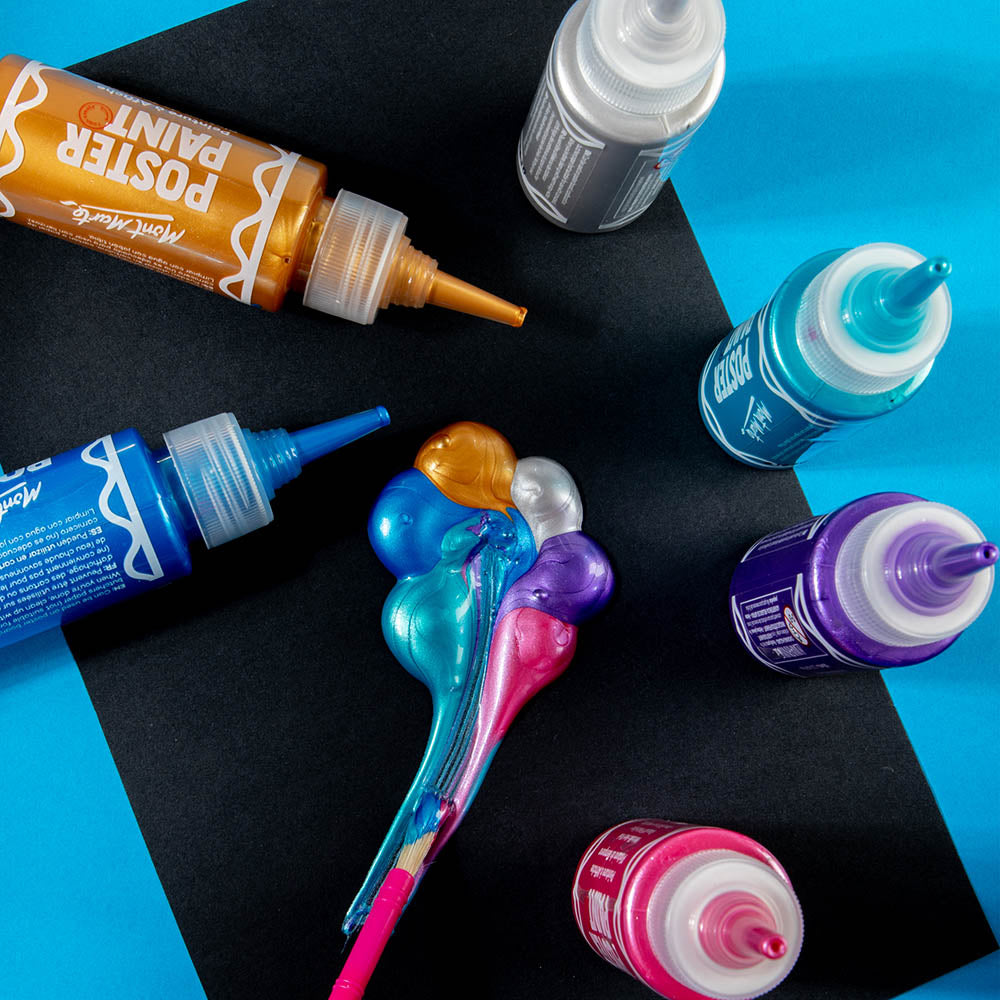 6pc Metallic Poster Paints 60ml - Mont Marte