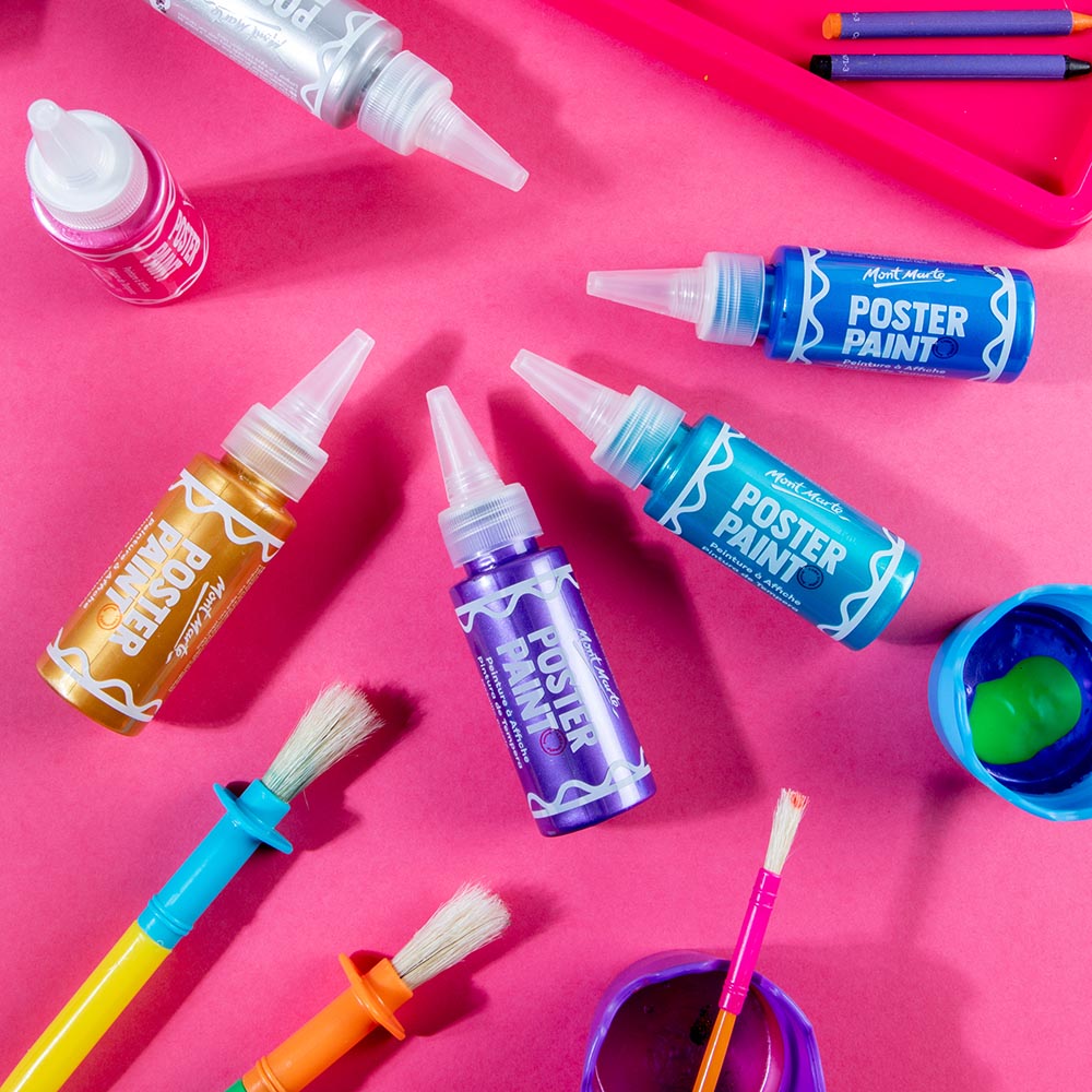 6pc Metallic Poster Paints 60ml - Mont Marte