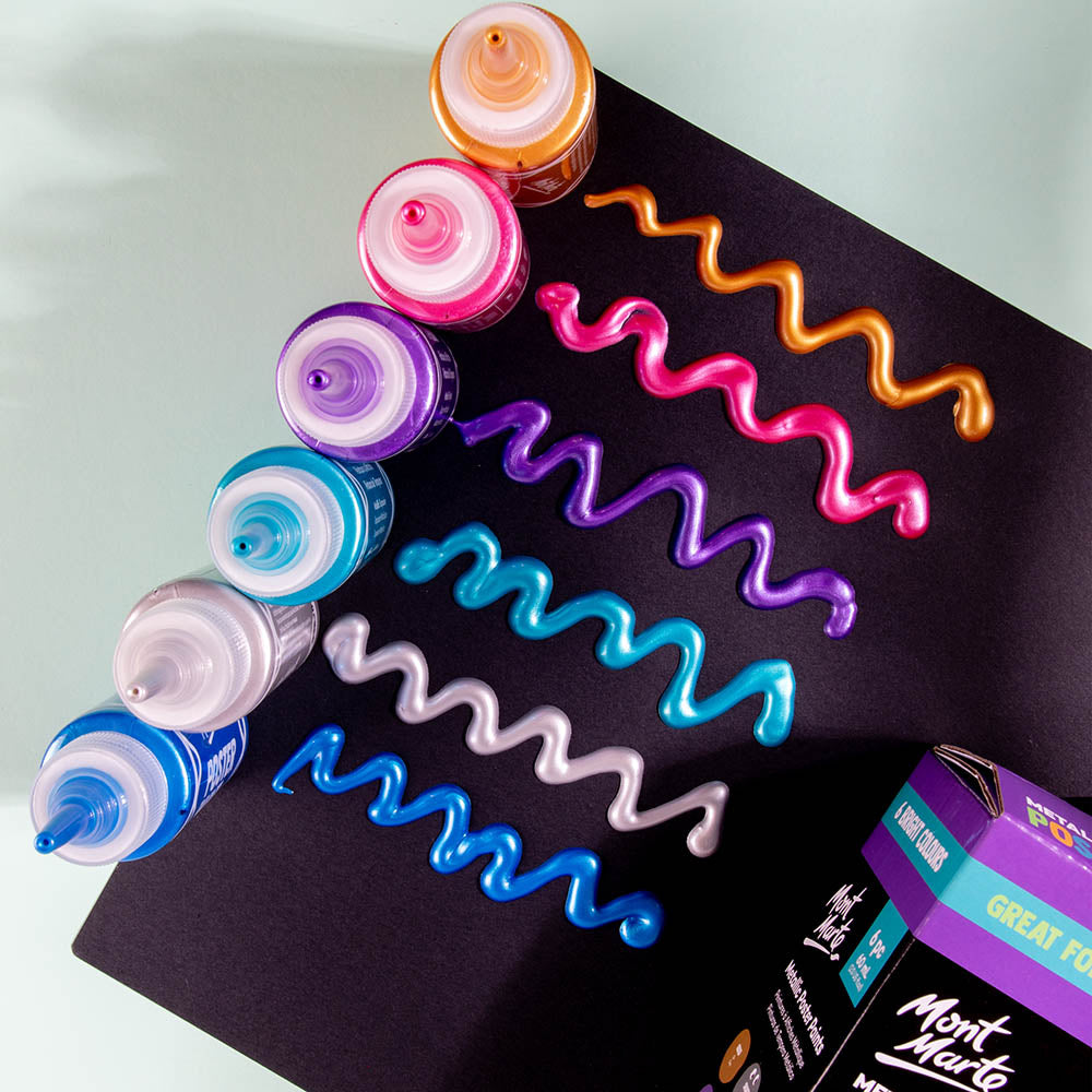 6pc Metallic Poster Paints 60ml - Mont Marte