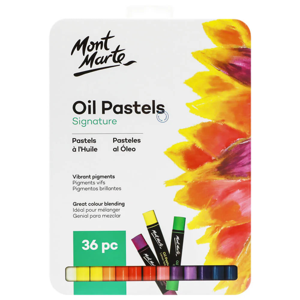 36pc Oil Pastels in Tin Box - Mont Marte