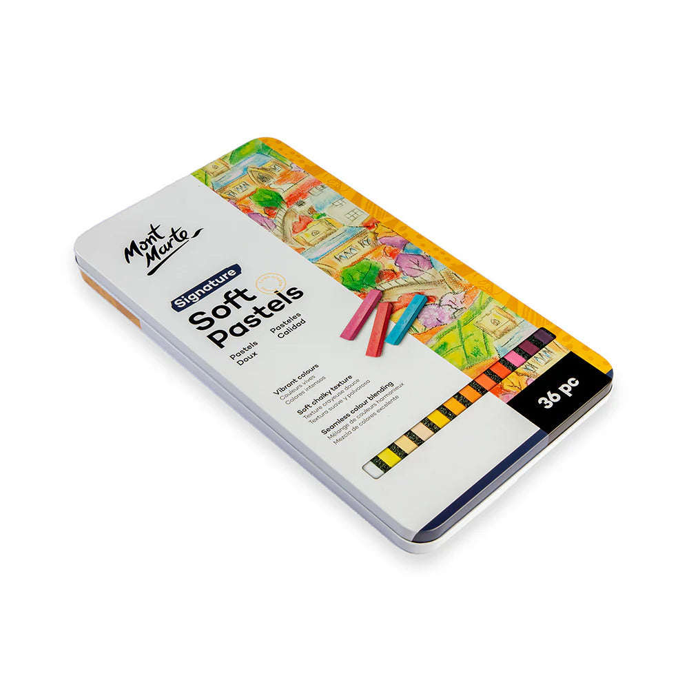 36pc Soft Pastels in Tin Box - Mont Marte