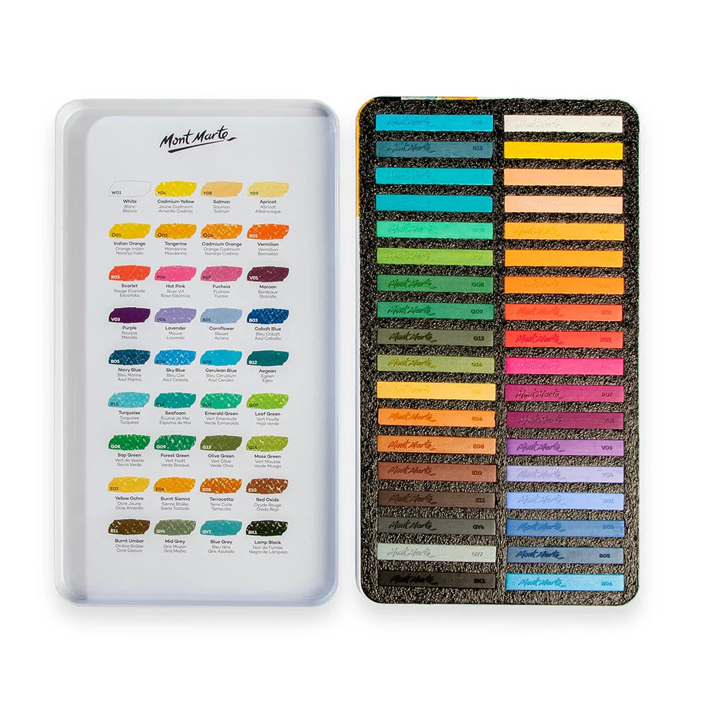 36pc Soft Pastels in Tin Box - Mont Marte