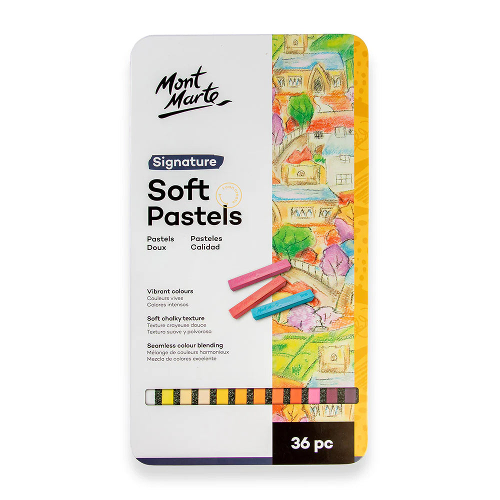 36pc Soft Pastels in Tin Box - Mont Marte