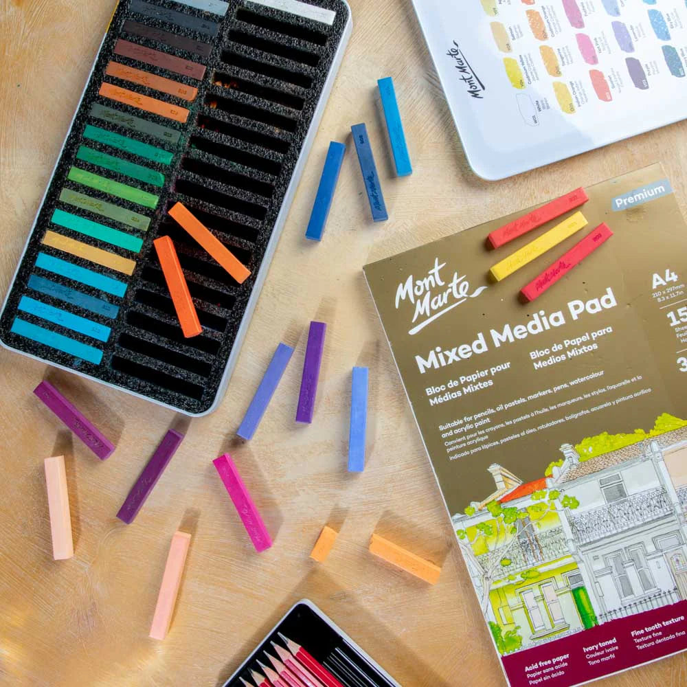 36pc Soft Pastels in Tin Box - Mont Marte