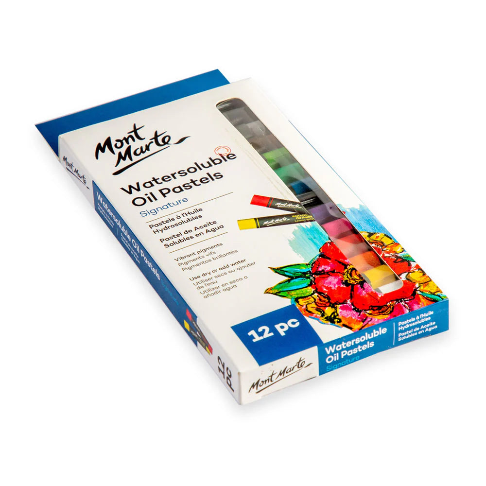 12pc Watersoluble Oil Pastels - Mont Marte