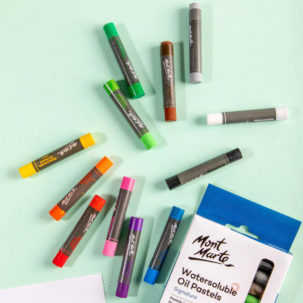 12pc Watersoluble Oil Pastels - Mont Marte
