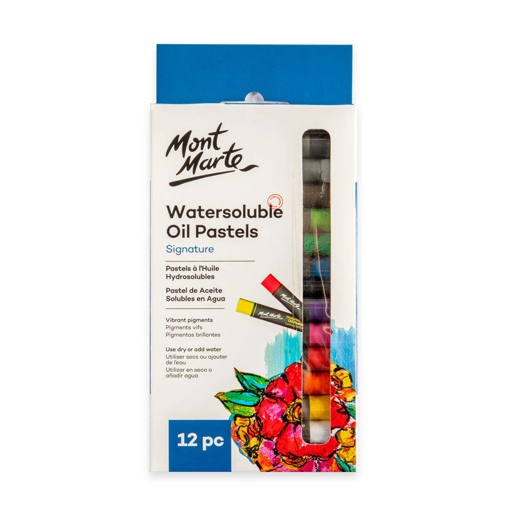 12pc Watersoluble Oil Pastels - Mont Marte