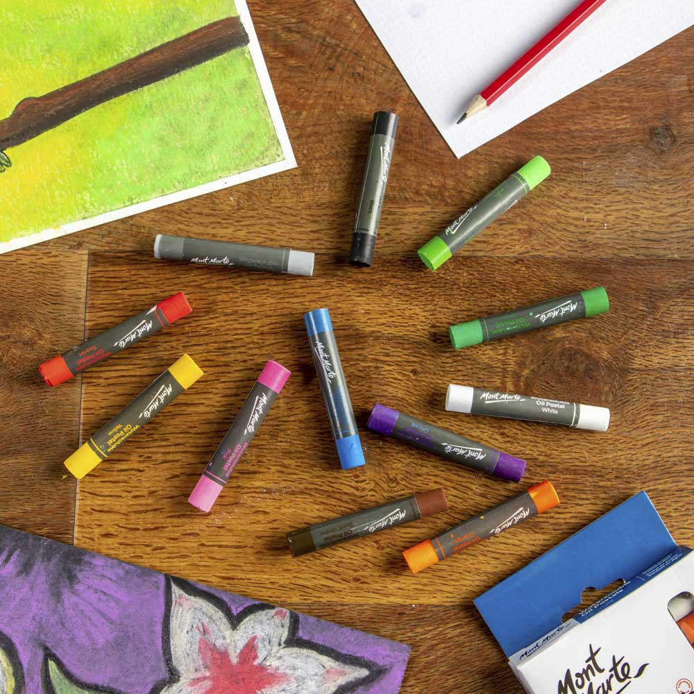 12pc Watersoluble Oil Pastels - Mont Marte